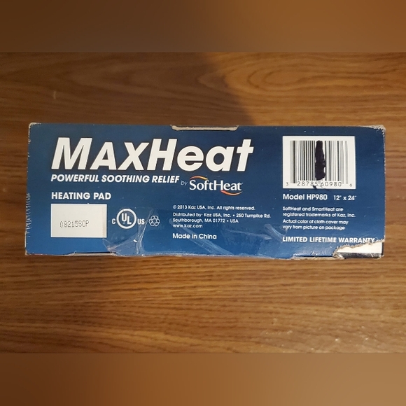 MaxHeat by SoftHeat, washable heating pad. New in Box. - Picture 13 of 15